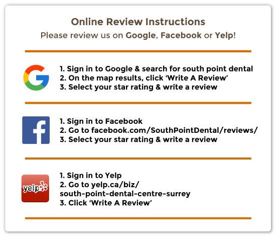 south point dental review instructions